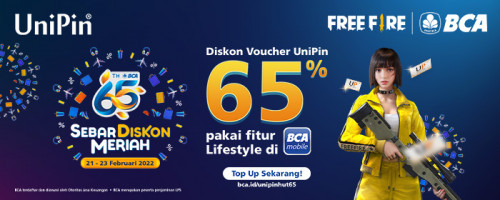 Nikmati Diskon 65% untuk Pembelian Voucher UniPin di BCA Mobile